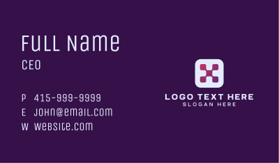Letter X Application Business Card Image Preview