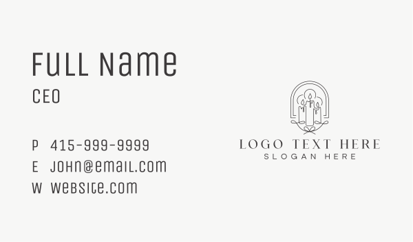 Candle Church Monoline Business Card Design Image Preview