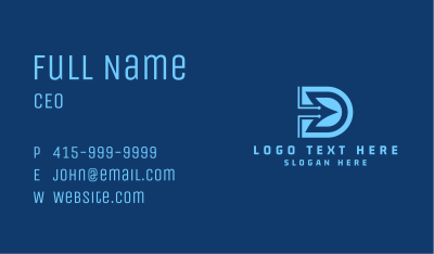 Cyber Circuit Letter D Business Card Image Preview