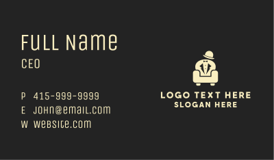 Golden Gentleman Couch  Business Card Image Preview