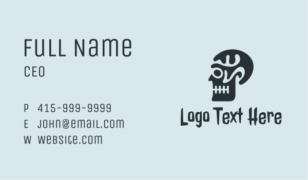 Black Skull Profile Business Card Design Image Preview
