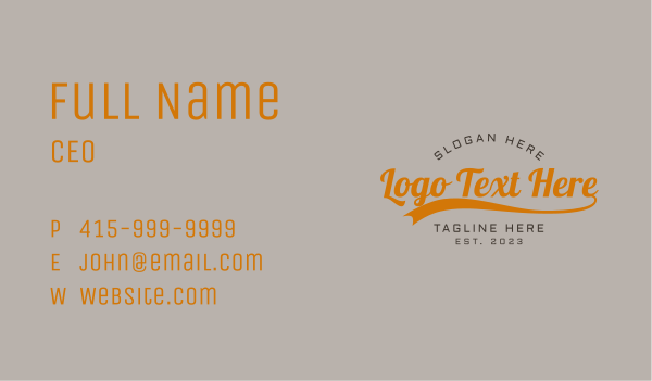 Classic Retro Brand Wordmark Business Card Design Image Preview