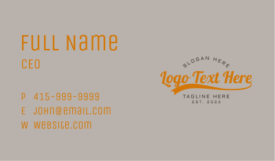 Classic Retro Brand Wordmark Business Card Image Preview