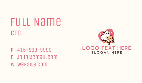 Cat Dog Heart Business Card Design Image Preview