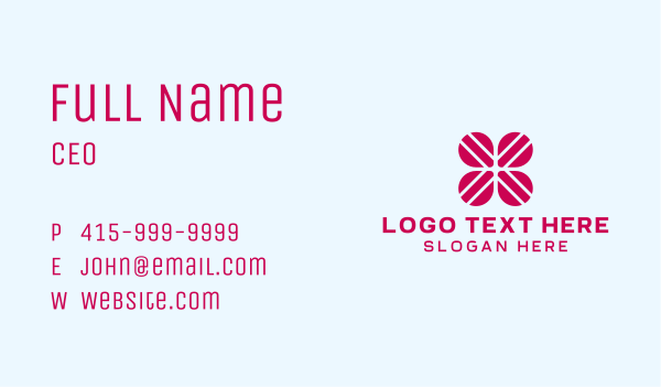 Clover Leaf Letter X Business Card Design Image Preview