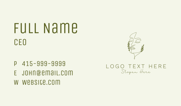 Natural Eco Face Business Card Design Image Preview