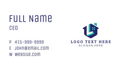 Modern House Letter L Business Card Image Preview