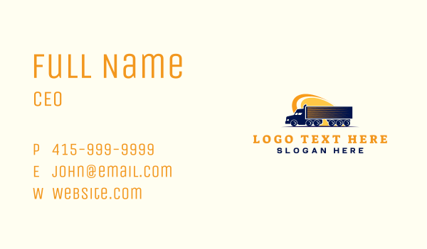Transport Truck Logistics Business Card Design Image Preview
