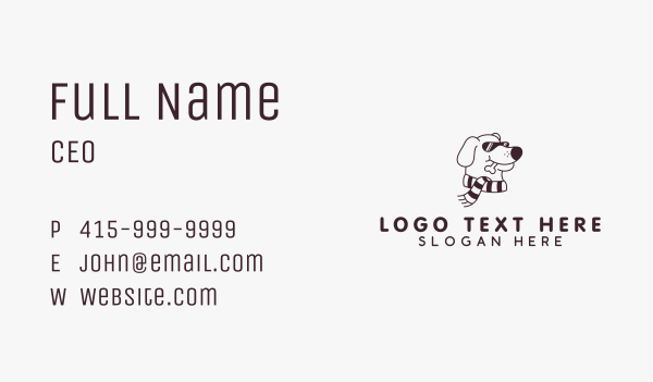 Scarf Sunglasses Dog Business Card Design Image Preview