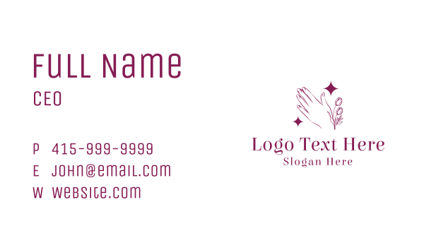 Hand Floral Sparkle Business Card Design Image Preview