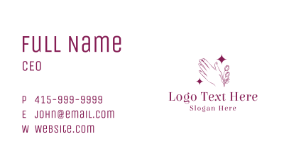 Hand Floral Sparkle Business Card Image Preview