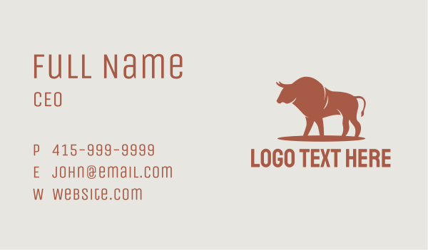 Red Angry Taurus Horn  Business Card Design Image Preview