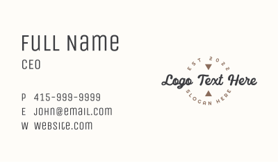Generic Hipster Wordmark Business Card Image Preview