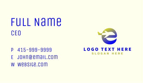Airplane Travel Letter E Business Card Design Image Preview