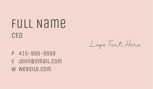 Elegant Apparel Wordmark Business Card Design Image Preview