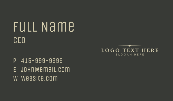 Elegant Classic Wordmark Business Card Design Image Preview