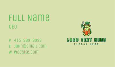 Avocado Farmer Mascot  Business Card Image Preview