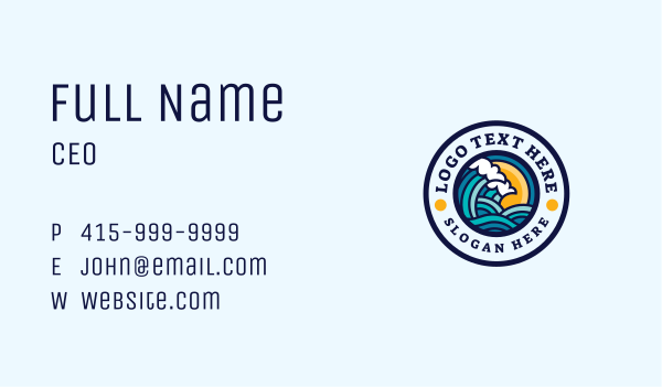 Beach Wave Resort Business Card Design Image Preview