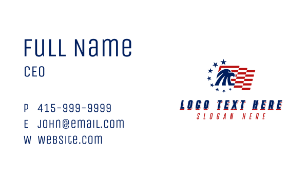 American Eagle Flag Business Card Design Image Preview