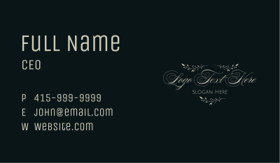 Ornate Wedding Calligraphy Wordmark Business Card