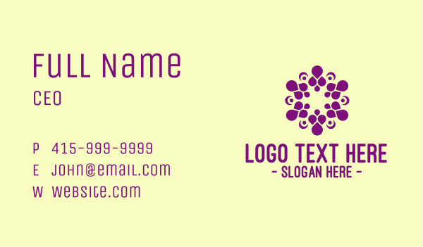 Violet Indian Spa Business Card Design Image Preview