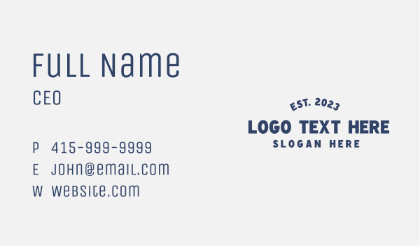Blue Modern Wordmark  Business Card Design Image Preview