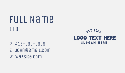 Blue Modern Wordmark  Business Card Image Preview
