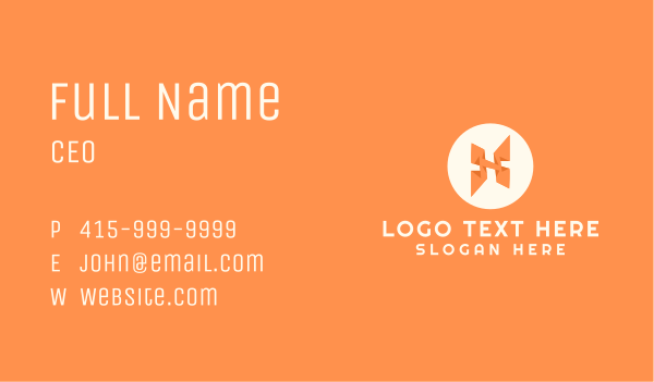 Orange Letter H Business Card Design Image Preview