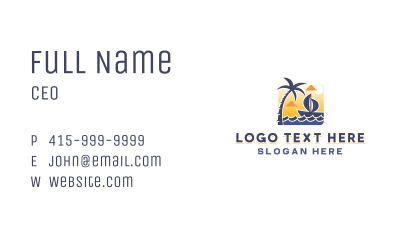 Tropical Sea Boat Business Card Image Preview