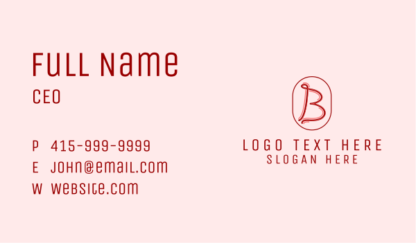 Handwritten Letter B  Business Card Design Image Preview