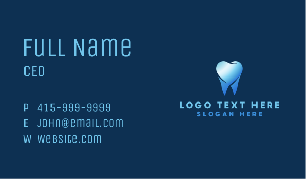 Blue Abstract Tooth Business Card Design Image Preview