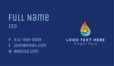 Heating Cooling Droplet          Business Card Image Preview