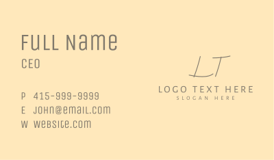 Elegant Handwritten Letter Business Card Image Preview