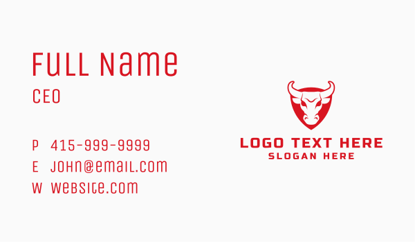Fierce Bull Head Business Card Design Image Preview