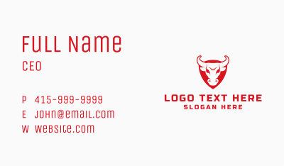 Fierce Bull Head Business Card Image Preview