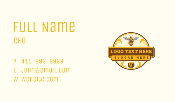Honey Bee Honeycomb Business Card Design Image Preview