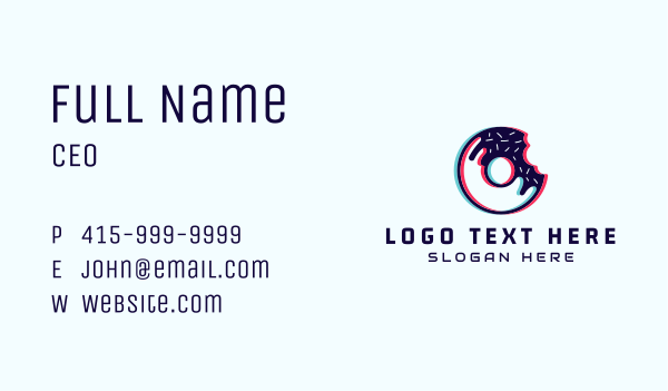 Donut Cyber Glitch Business Card Design Image Preview