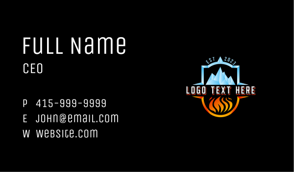 Cooling Ice Fire Business Card Design Image Preview