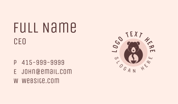 Cup Bear Cafe Business Card Design Image Preview