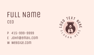 Cup Bear Cafe Business Card Image Preview