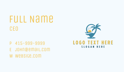 Tropical Vacation Destination Business Card Image Preview