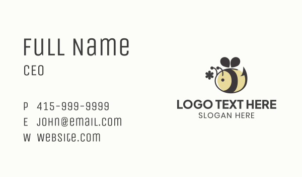 Cute Bee Flower Business Card Design Image Preview
