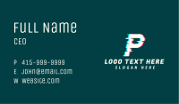 Anaglyph Tech Letter P Business Card Image Preview
