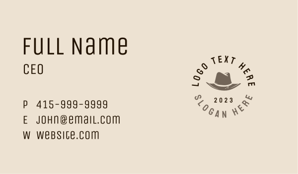 Vintage Hat Business Wordmark Business Card Design Image Preview