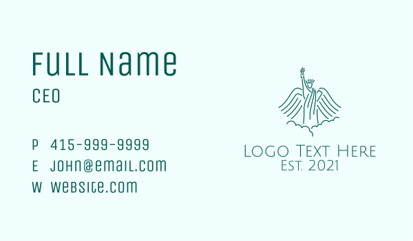 Green Liberty Angel  Business Card Design Image Preview