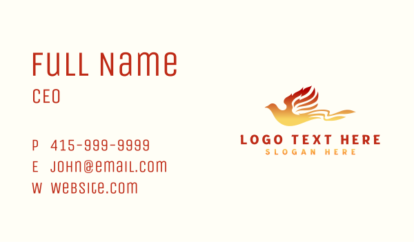 Phoenix Fire Bird Business Card Design Image Preview