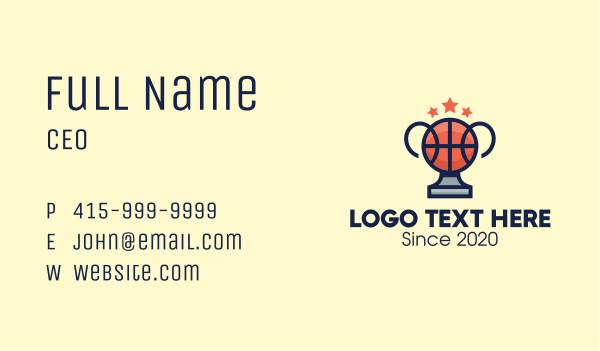 Basketball Tournament Trophy Business Card Design Image Preview