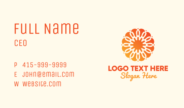 Orange Solar Flower Business Card Design Image Preview