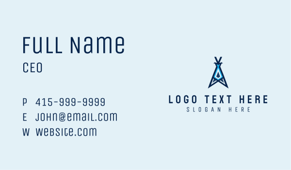 Blue Tent Letter A Business Card Design Image Preview