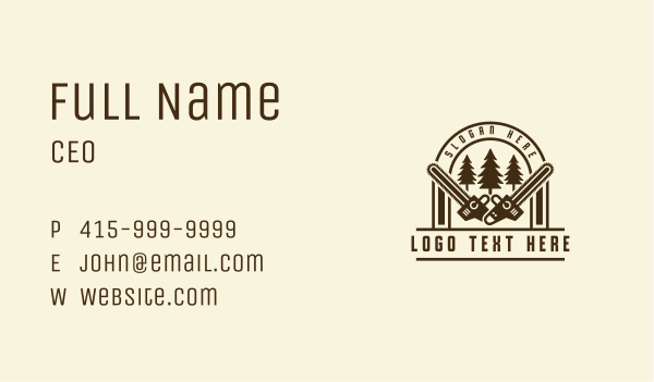 Chainsaw Tree Logger Business Card Design Image Preview